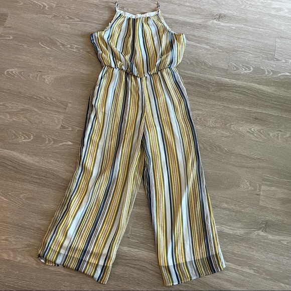 Tacera Pants - Yellow and Blue Striped Jumpsuit